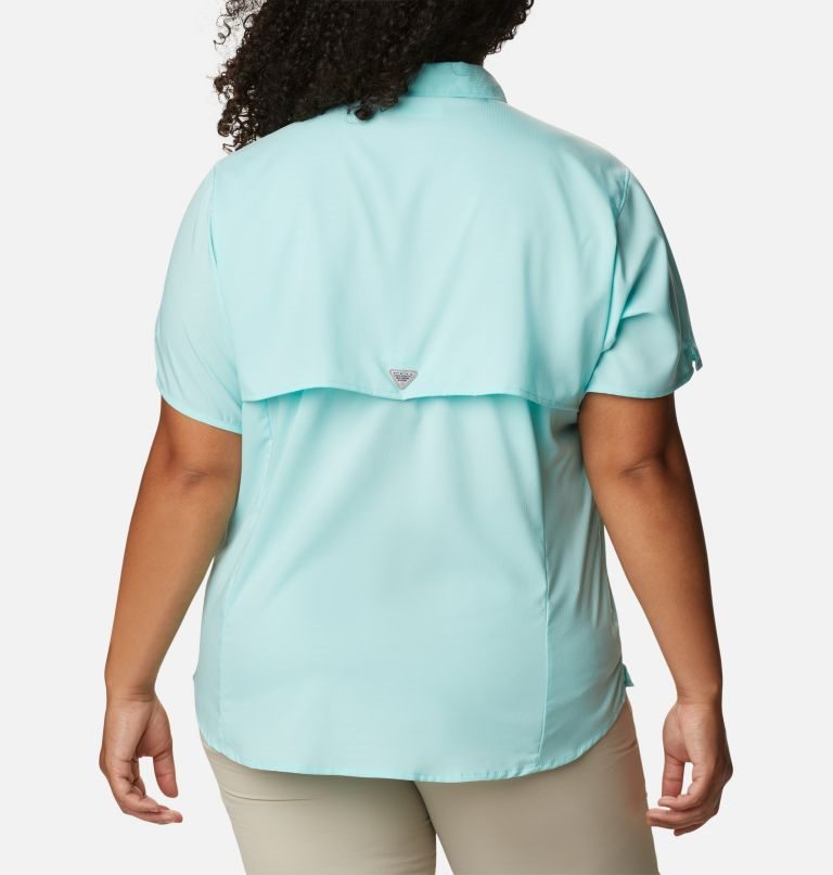 Women's Columbia PFG Tamiami II Short Sleeve Shirts Turquoise | Plus Size CA-E1L50